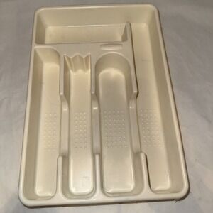 Vintage Rubbermaid 2919 Silverware Organizer Holder Tray 14"x9.5" Off‎ White
